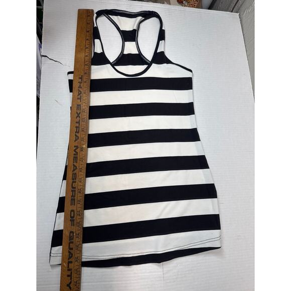 Lululemon Cool Racerback Steep Stripe Black Horizontal Athleisure Size 2 Approx - Picture 3 of 4